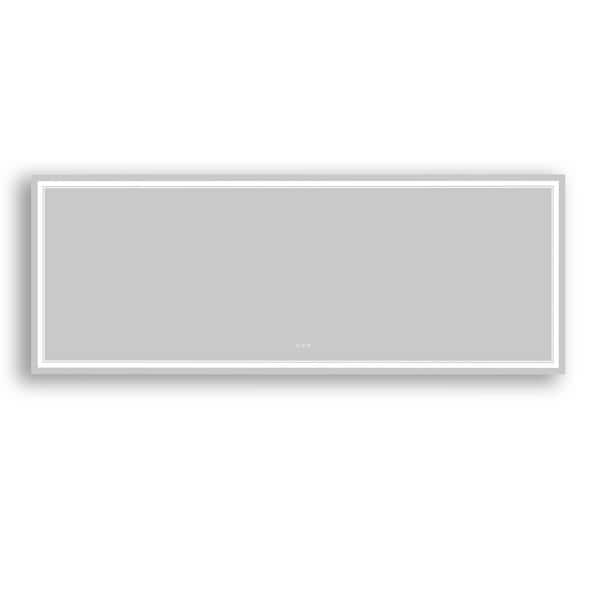 96 in. W x 36 in. H Frameless LED Wall Mounted Bathroom Vanity Mirror Light Anti Fog, Dimmable, Tricolor Temperature