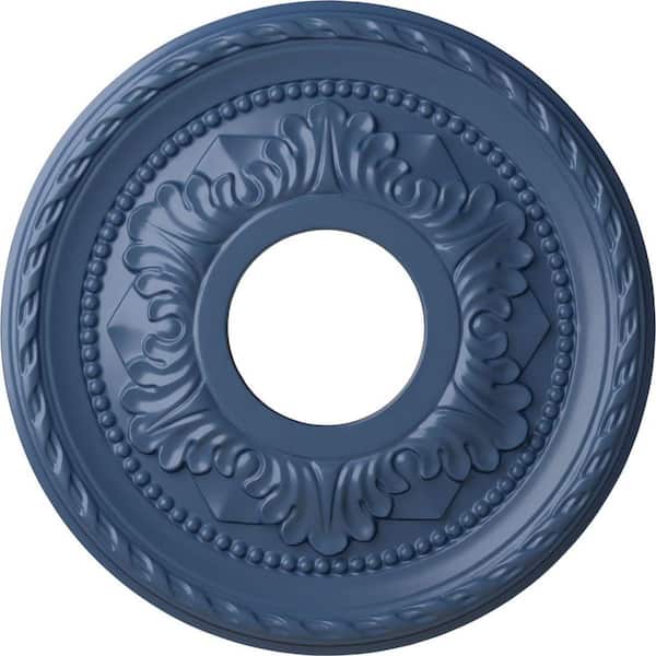 Ekena Millwork 1" x 12-1/8" x 12-1/8" Polyurethane Palmetto Ceiling Medallion, Hand-Painted Americana