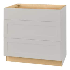 Avondale 36 in. W x 24 in. D x 34.5 in. H Ready to Assemble Plywood Shaker Drawer Base Kitchen Cabinet in Dove Gray
