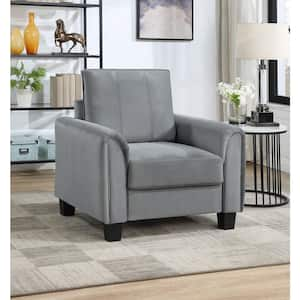 Davis Gray Upholstered Rolled Arm Accent Chair