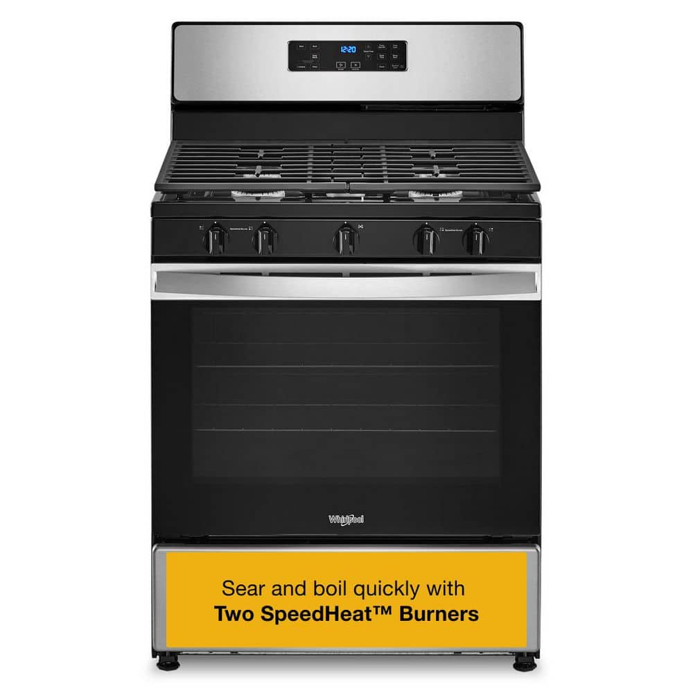 30 in. 5-Burner Freestanding Gas Range in Stainless Steel