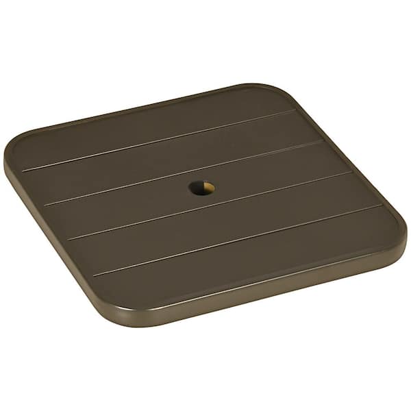 Unbranded 19 in. Outsunny Beach Umbrella Table Tray, Patio Umbrella Base, Slatted Instant Portable Beach Tables in Brown