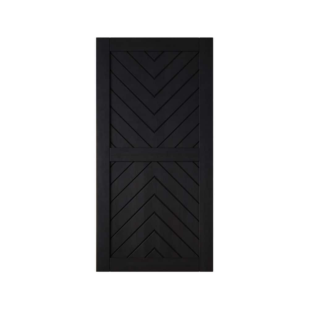 JT4 36 in. x 80 in. C-Panel Solid Core Black Fishbone Design Pine Wood Interior Sliding Barn Door Slab price history on PriceWatchPro