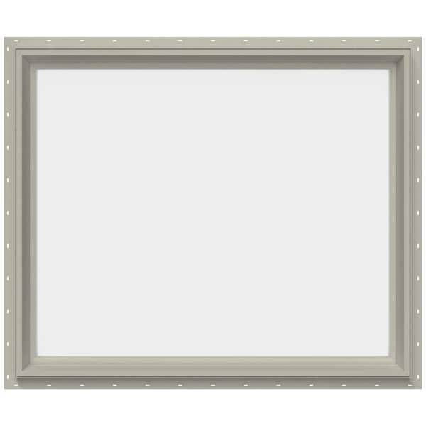 JELD-WEN 35.5 in. x 29.5 in. V-2500 Series Desert Sand Vinyl Picture Window w/ Low-E 366 Glass