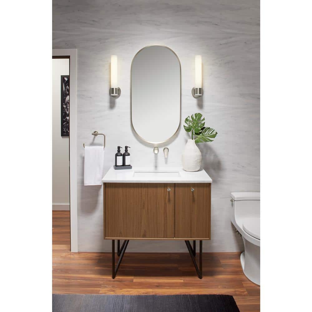 Kohler Essential 20 In W X 40 In H Framed Bathroom Vanity Mirror In Brushed Nickel K 26051 Bnl The Home Depot