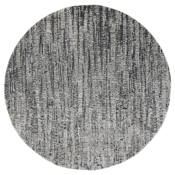 United Weavers Veronica Ives Grey 7 ft. 10 in. x 7 ft. 10 in. Round Area Rug