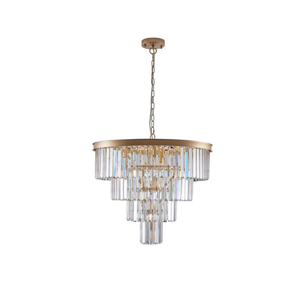 12-Light Gold Finish Chandelier for Living Room, Dining Room with No Bulbs included price history on PriceWatchPro