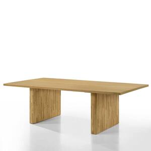 Einar Natural Finish Wood 47 in Pedestal Dining Table Seats 6