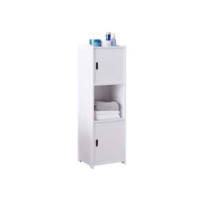 SignatureHome Cofey White Finish 31" In. H Bathroom Storage Cabinet With Open Shelf and Inner Cabinet. (10Lx9Wx31H)