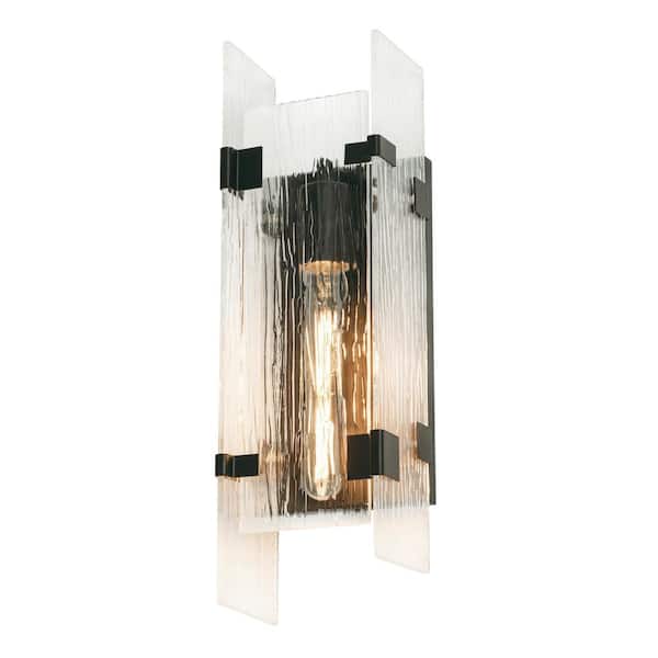 AFX Pioneer 17 in. Black Wall Sconce