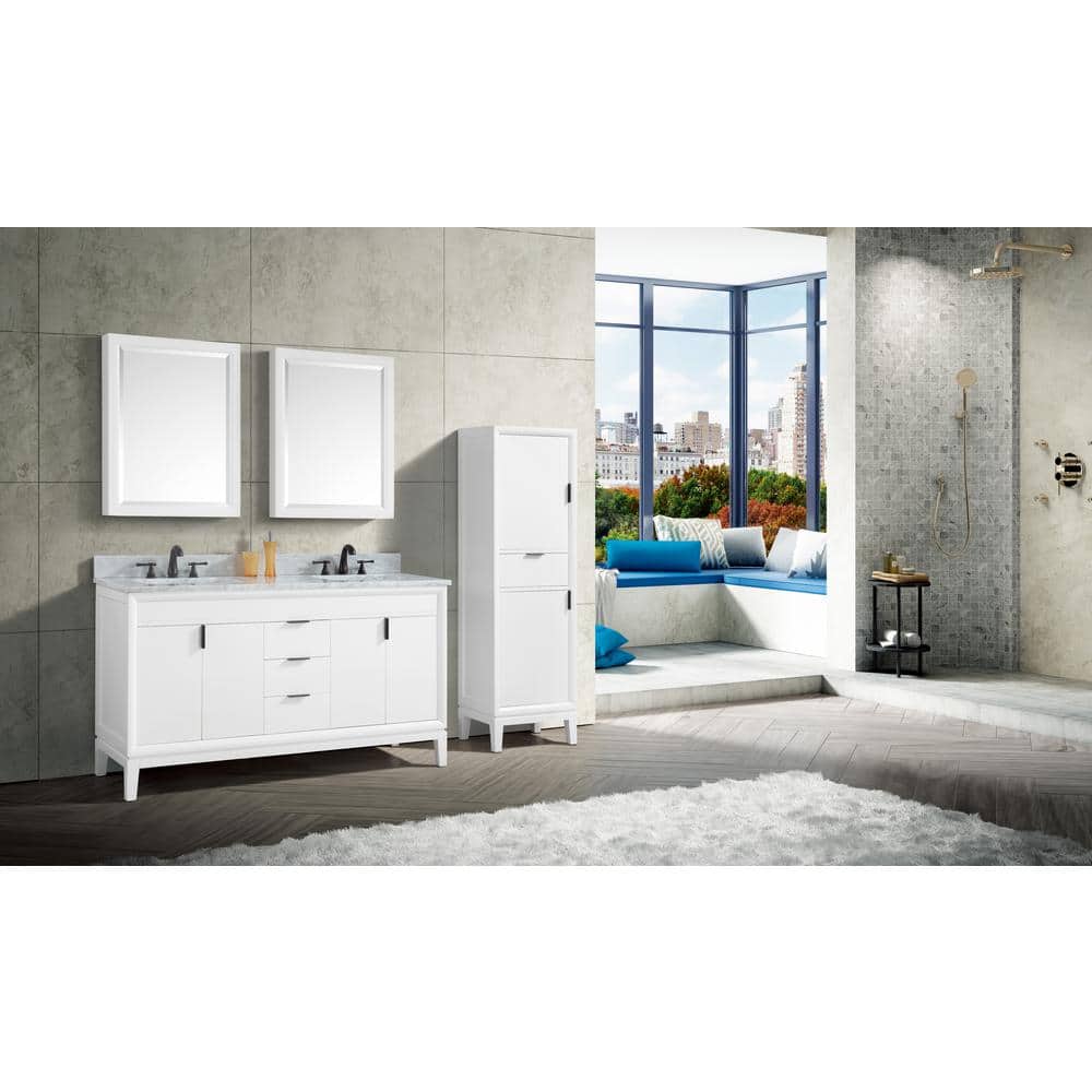 Emma 60" White Solid Wood Double Vanity Cabinet