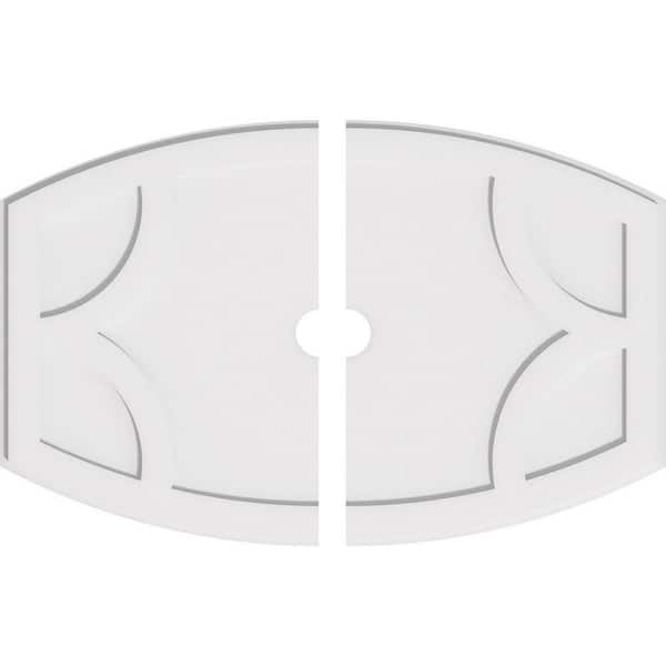 Ekena Millwork 40 in. W x 26-5/8 in. H x 3 in. ID x 1 in. P Kailey Architectural Grade PVC Contemporary Ceiling Medallion (2-Piece)