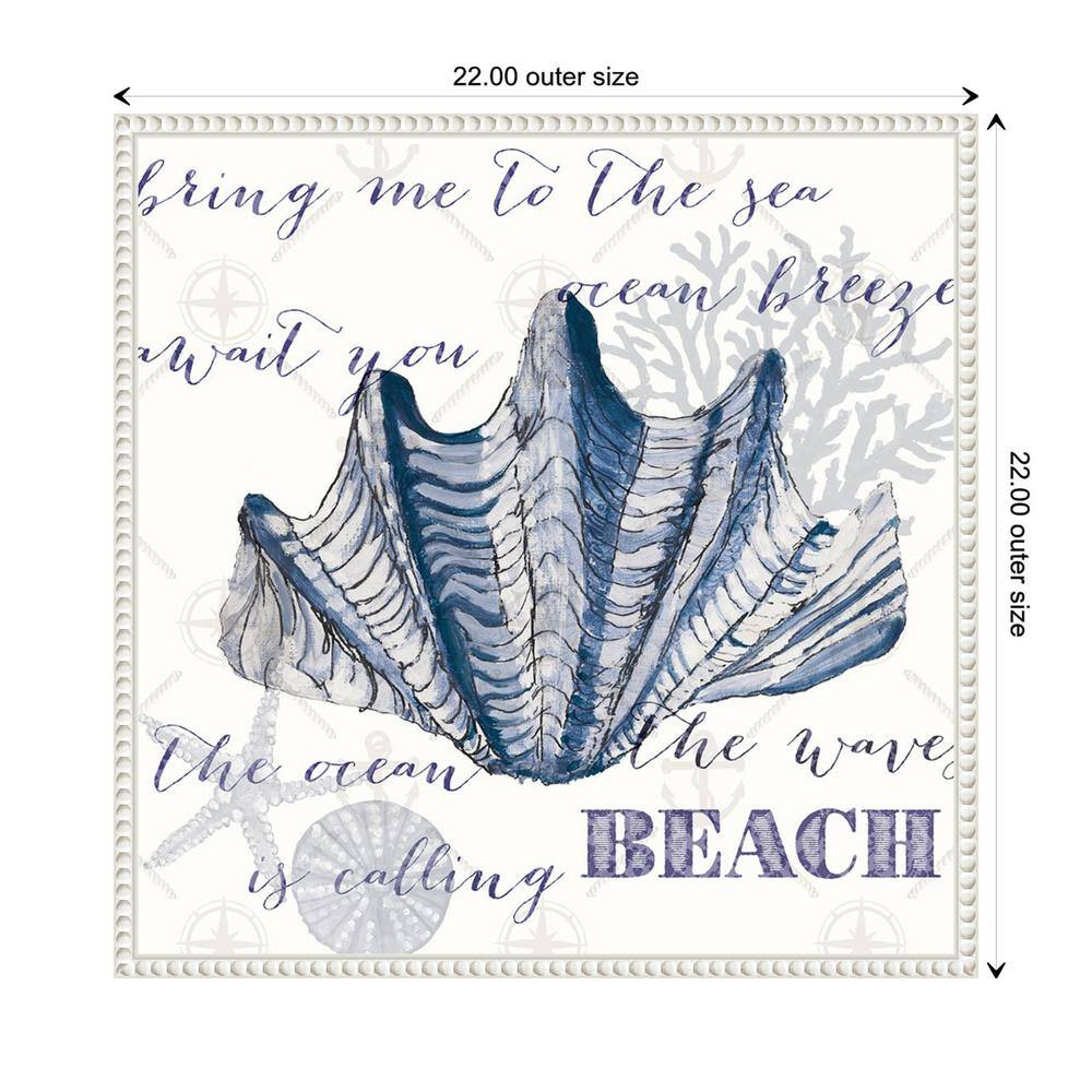 Indigo Nautical Quote Canvas Art with Beaded Frame