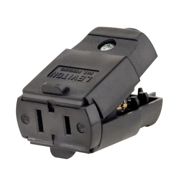 Leviton 15 Amp Polarized Light-Duty Connector, White R52