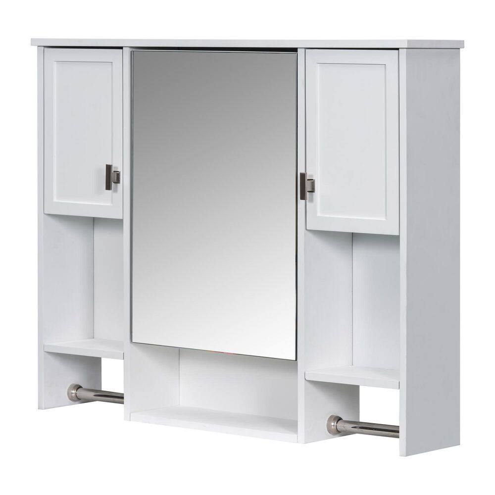 MS 35 in. W x 28.7 in. H Rectangular MDF Medicine Cabinet with Mirror, White price history on PriceWatchPro