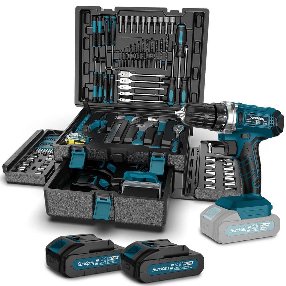 255-Piece Tool Kit with 21V Cordless Drill, Portable Complete General Basic Home and Auto Repair Tool Set with Drawer price history on PriceWatchPro