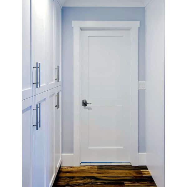 DIY RTA Kit 24 in. x 80 in. Shaker 2-Panel Right-Hand Primed Solid Core MDF Wood Single Ready To Assemble Interior Door