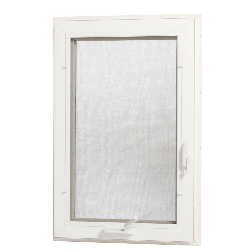 TAFCO WINDOWS 24 in. x 48 in. LeftHand Vinyl Casement Window with Screen White VC2448L The