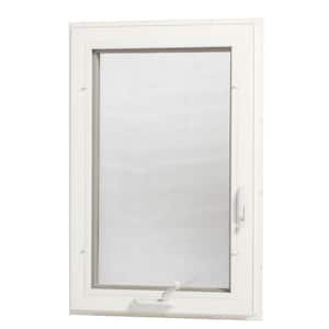 24 in. x 48 in. White Double-Pane Insulated Glass Left-Hand Hinged Vinyl Casement Window with Screen