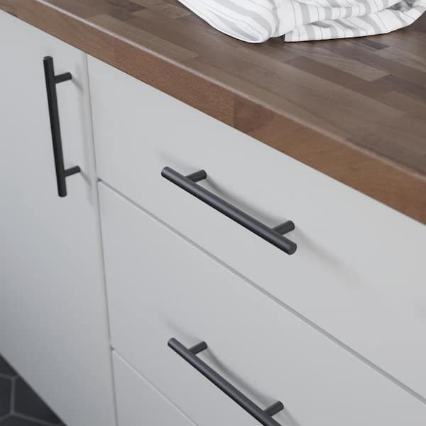 30-Pack Simple Bar 5-1/16 in. (128 mm) Modern Matte Black Cabinet Drawer Pulls