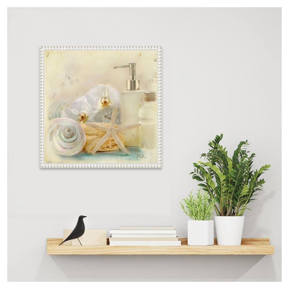 Beaded White Framed Nautical Still Life Canvas Print