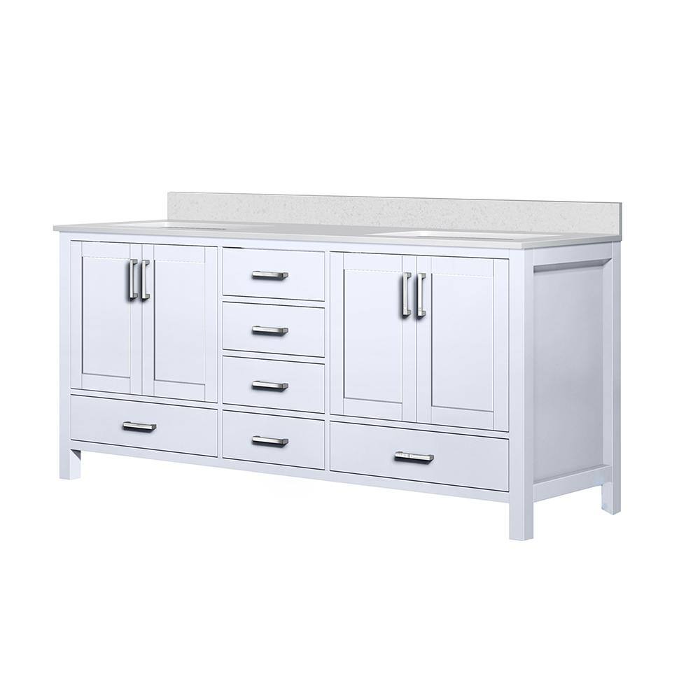 Jacques 72" White Double Vanity with Quartz Top
