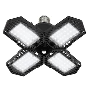 11 in. 60-Watt Black LED Flush Mount Adjustable LED Garage Light with Foldable Panels