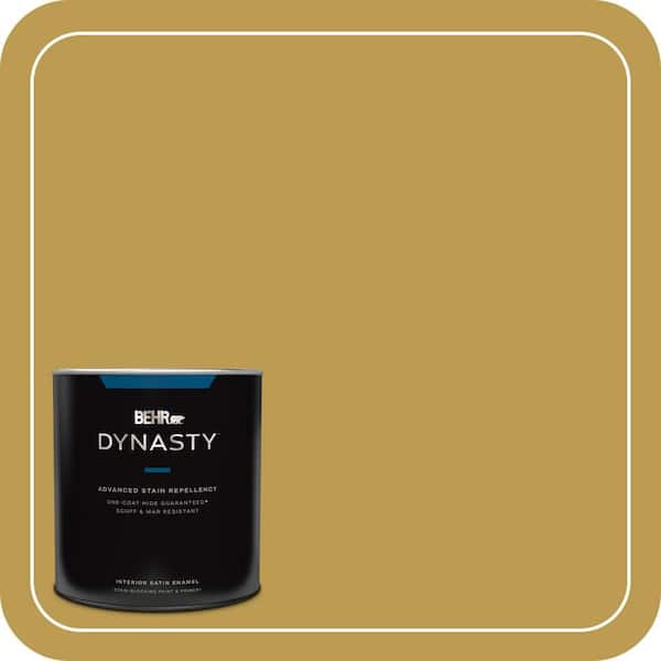 BEHR DYNASTY 1 qt. #M320-6 Tangy Green Satin Enamel Interior Stain-Blocking Paint & Primer