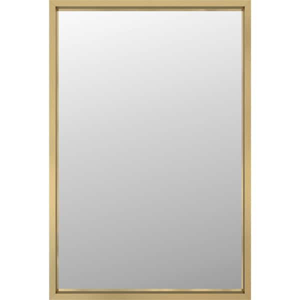 Delta 24 in W. x 36 in H. Framed Rectangular Wall Bathroom Vanity Mirror in Matte Gold