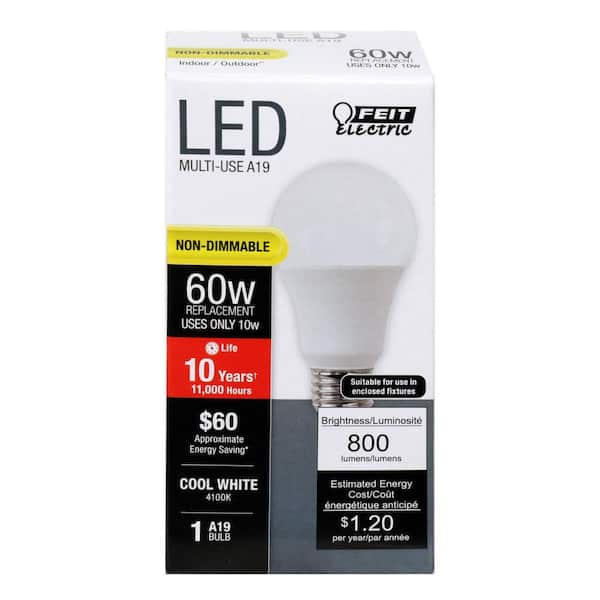 Feit Electric 60 Watt Equivalent A19 Non Dimmable General Purpose