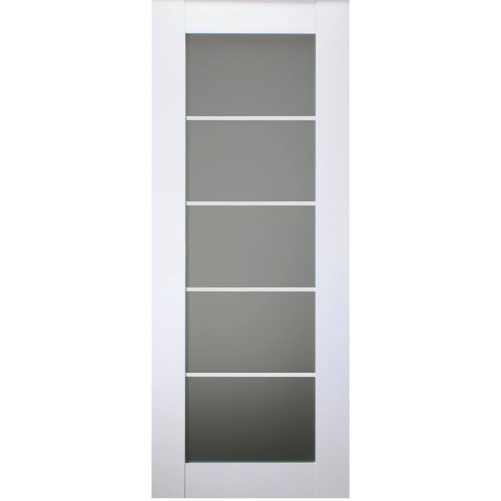 Polar White Frosted Glass Modern Interior Door Slab