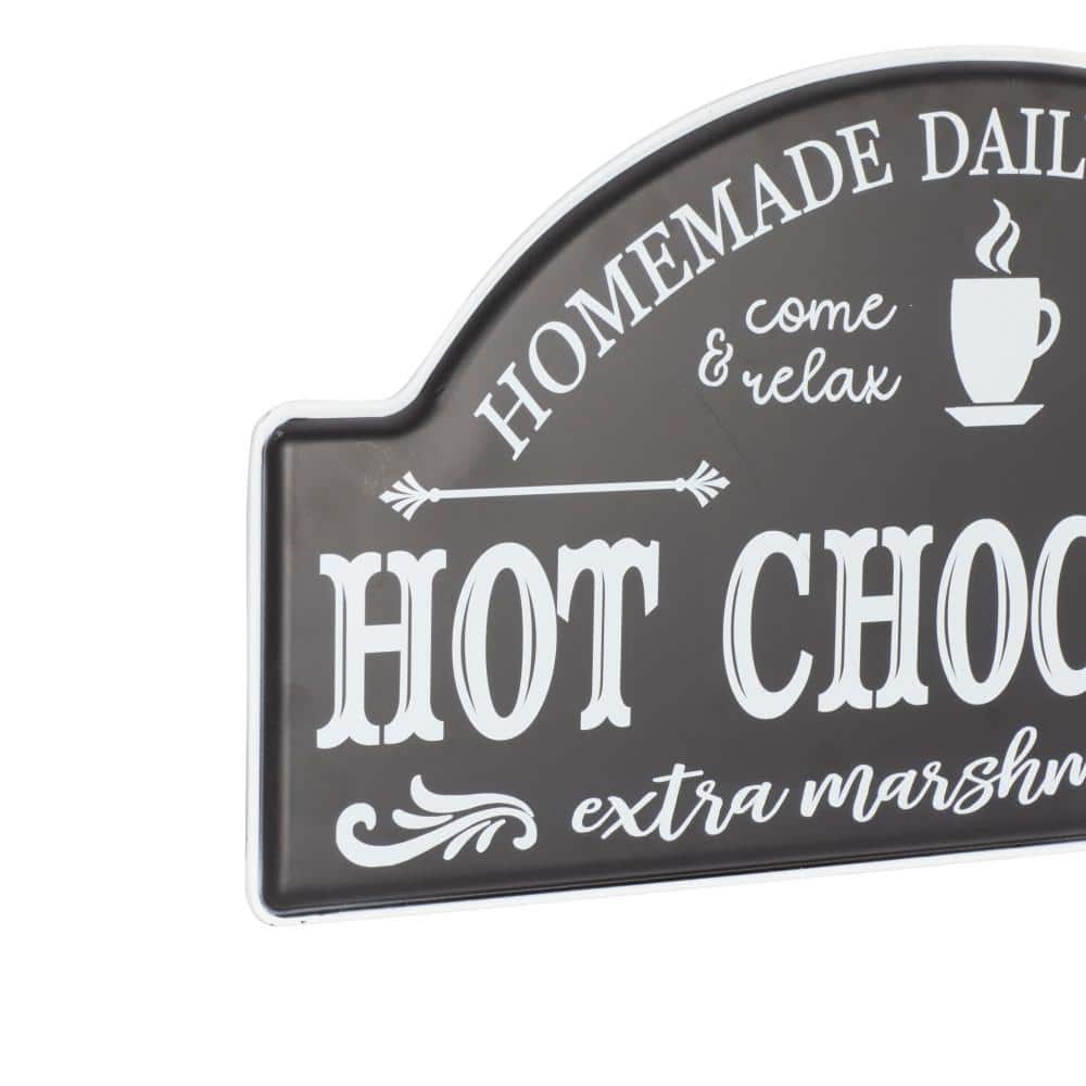 Black Iron Rustic Farmhouse Hot Chocolate Wall Sign