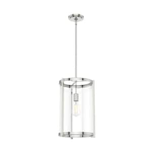 Astwood 1-Light Polished Nickel Island Pendant with Clear Glass Shade Dining Room Light