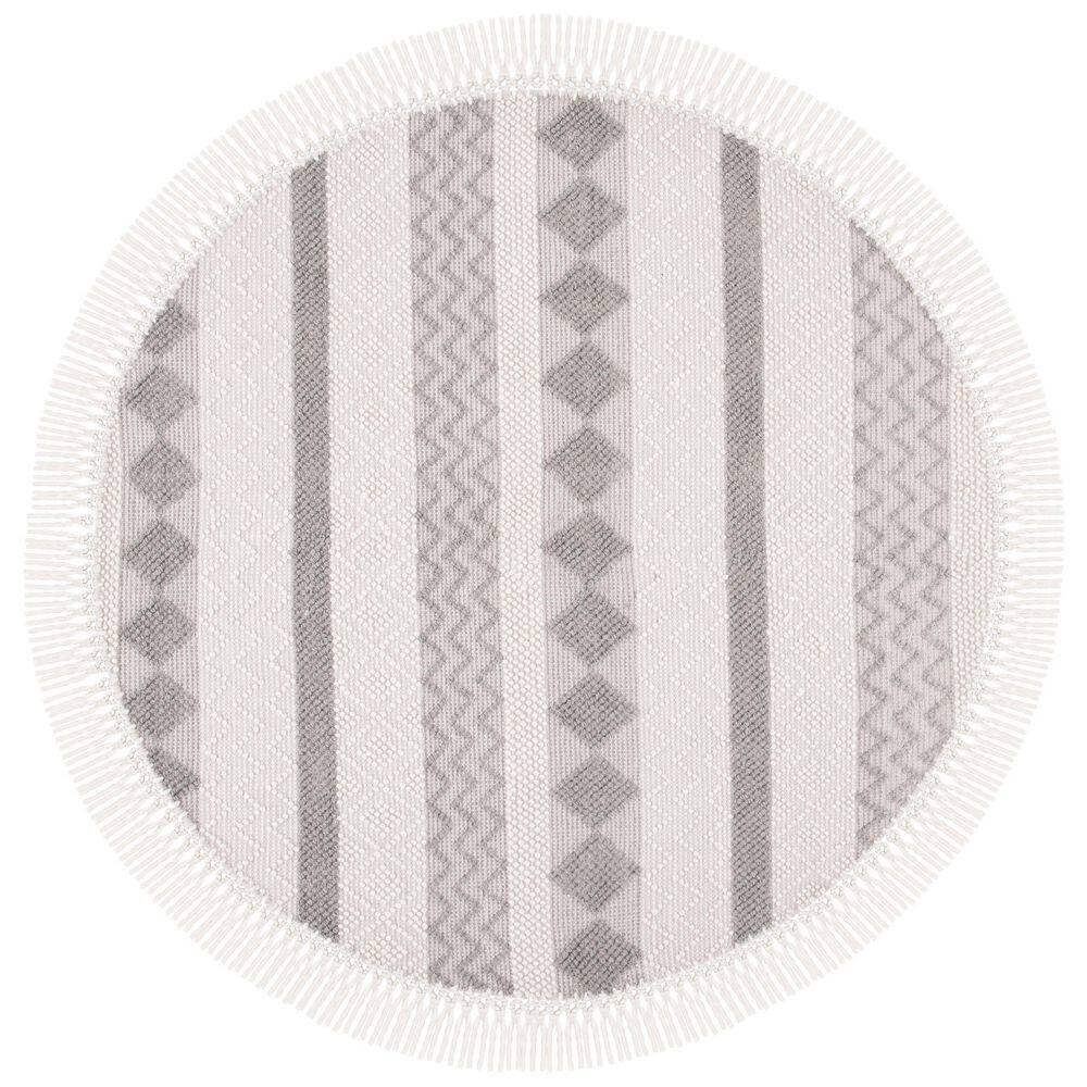 Natura 6 ft. x 6 ft. Ivory/Gray Diamond Striped Round Area Rug price history on PriceWatchPro