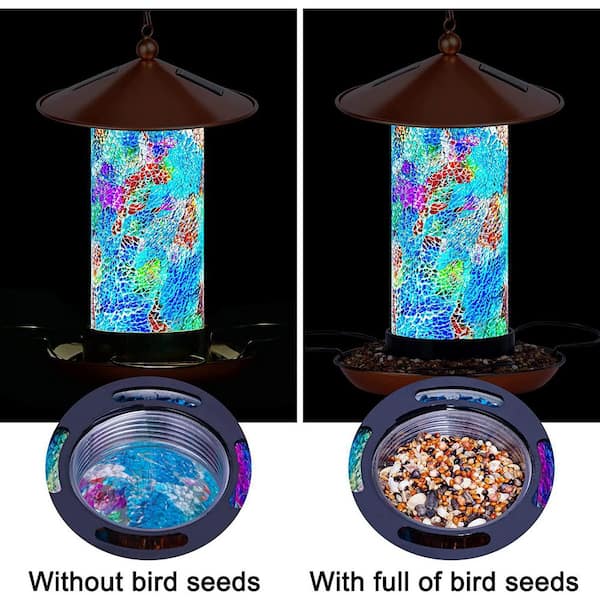  HSHD Solar Bird Feeder for Outdoors Hanging, 14 Solar Bird  Feeder Lighthouse with Rotating Beacon LED Light，Lighthouse Gifts for Bird  Lover (Blue) : Patio, Lawn & Garden