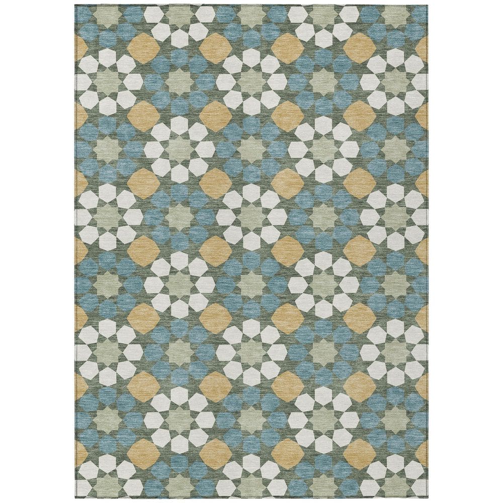 Chantille Machine Washable Indoor/Outdoor Abstract ACN2984 Basil 3 ft. x 5 ft. Area Rug price history on PriceWatchPro