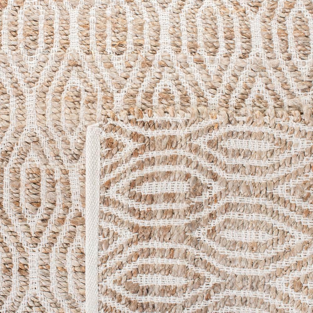 Natural 4' x 6' Hand-Knotted Cotton Area Rug