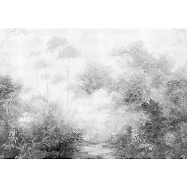 Woodland Black And White Wall Mural
