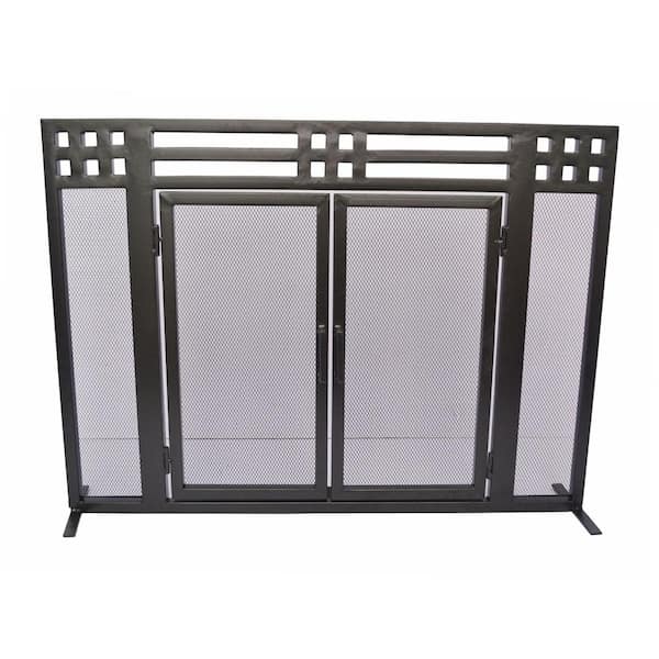 Unbranded Layton Black Single-Panel Fireplace Screen