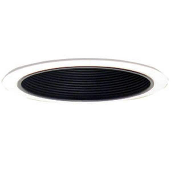Design House 6 in. White Recessed Lighting Narrow Ring Trim with Black Baffle