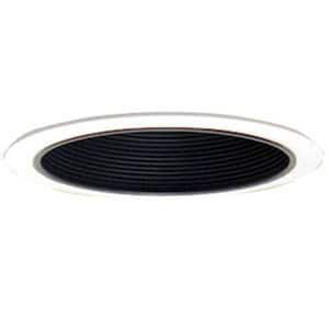 6 in. White Recessed Lighting Narrow Ring Trim with Black Baffle