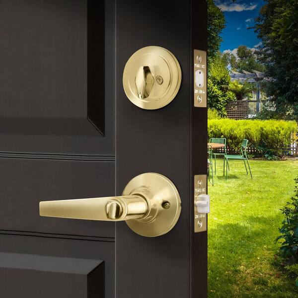 Premier Lock Knobs With Deadbolt Reversible Entry Set