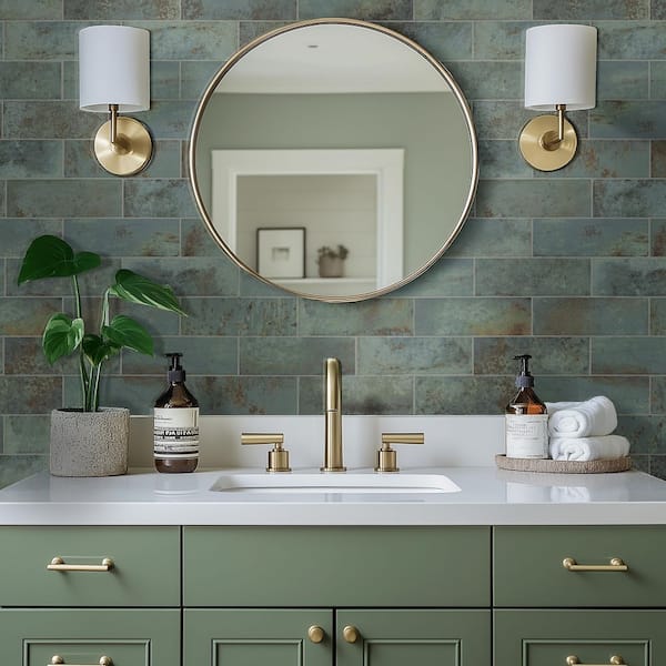 MSI Marza Aqua Subway Wall Tile, 4 in. x 12 in. Glossy Ceramic