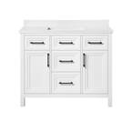 Mayfield 42 in. W x 22 in. D Vanity in White with Cultured Marble Vanity Top in White with White Basin