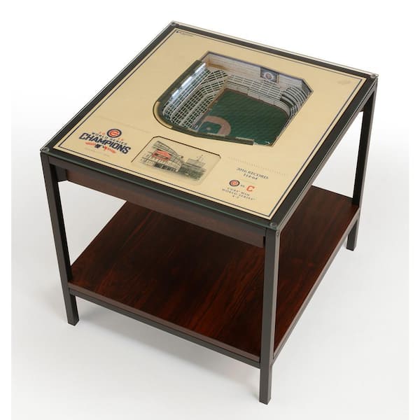 MLB Chicago Cubs World Series Champions 23 in. x 22 in. 25-Layer StadiumViews Lighted End Table - Wrigley Field
