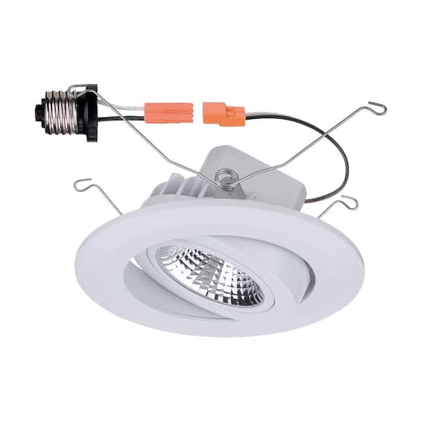 Commercial Electric 5 in. White LED Recessed Gimbal Trim