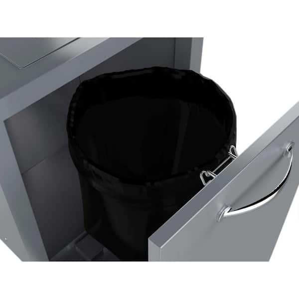 Black Stainless Steel Double Trash Can Drawer for Outdoor Kitchen