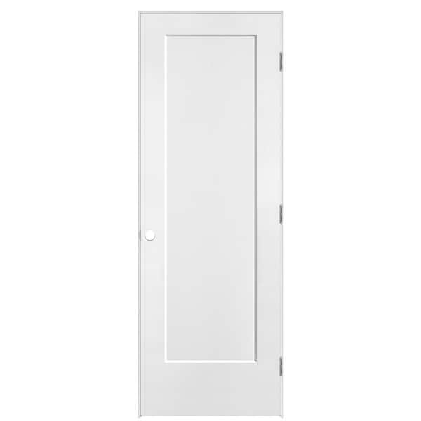 Masonite 28 in. x 80 in. 1-Panel Lincoln Park Left-Hand Hollow Core Pure White Molded Composite Single Prehung Interior Door