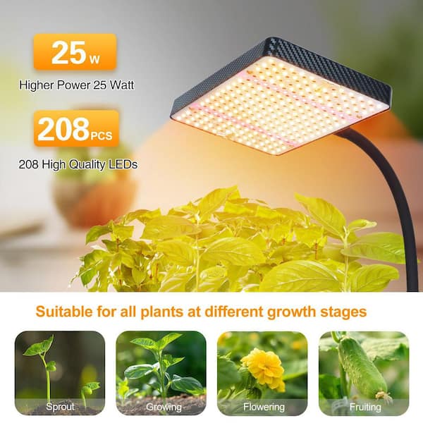 24-64 in. 25W Adjustable Grow Light with Stand and Timer, Smart LED for Indoor Plants and Bonsai, Sunlike Brightness
