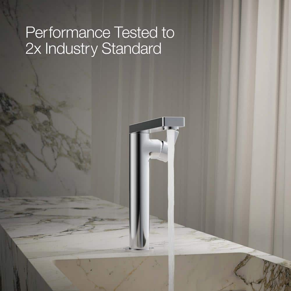 Sleek Polished Chrome Single-Handle Vessel Sink Faucet